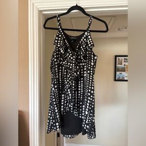 White House Black Market Asymmetrical Black and White Dress